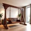 Wood Swing Set – Wooden Baby Swing Cot | Indoor & Outdoor Porch Swing Bench | Luxury Wooden Swing for Home & Garden