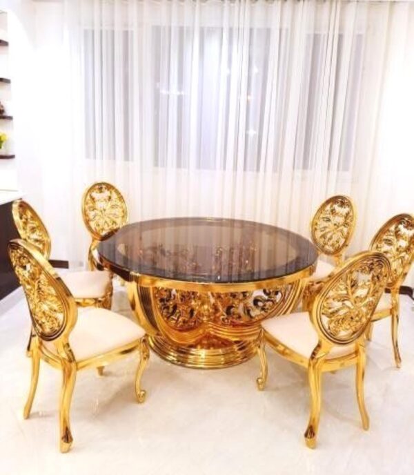Round Dining Table – Luxury Modern Dining Tables for 4 & 6 | Glass & Marble Designs - Image 5