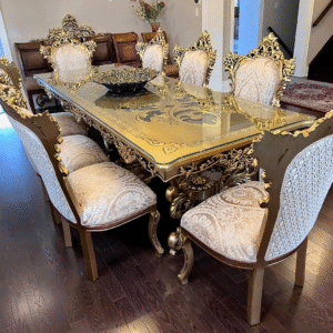 Luxury Solid Wood Dining Table Set Handmade Premium Design
