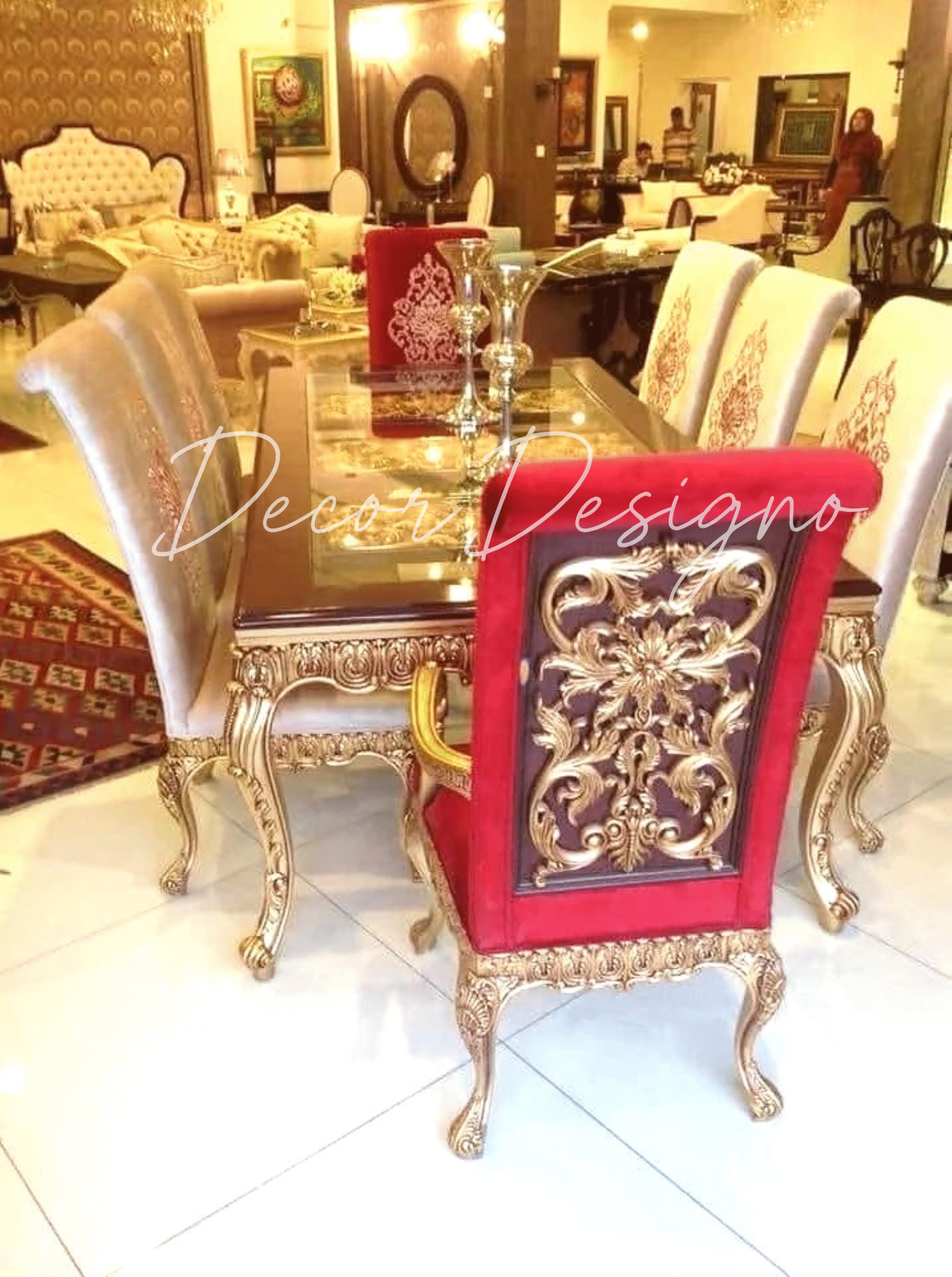 Spacious 8-Seater Dining Table for Family Gatherings decor designo chiniot pakistan