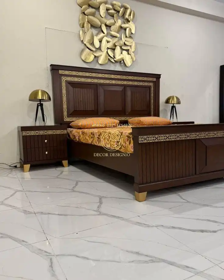 Handcrafted Chinioti Bed Set Design Luxury Wooden King Size - Image 5