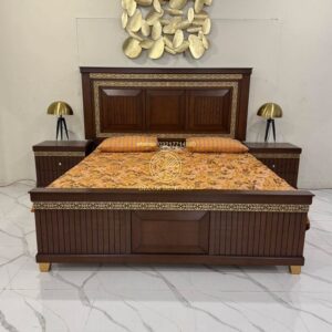 Luxury Solid Wood King Size Bed Design – Sheesham Wood Masterpiece