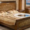 Wooden Chinioti Bed Set Design Luxury King Size Hooker Bedroom Furniture Style