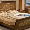 Wooden Chinioti Bed Set Design Luxury King Size Hooker Bedroom Furniture Style