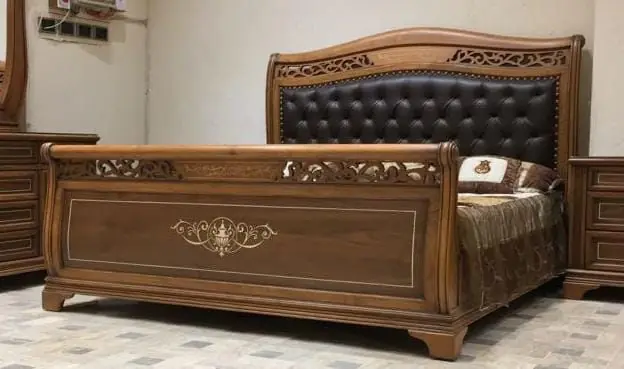 Handcrafted Chinioti Bed Set Design Luxury Wooden King Size - Image 9
