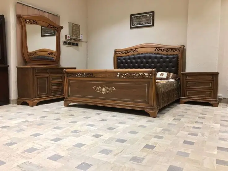 Handcrafted Chinioti Bed Set Design Luxury Wooden King Size - Image 8