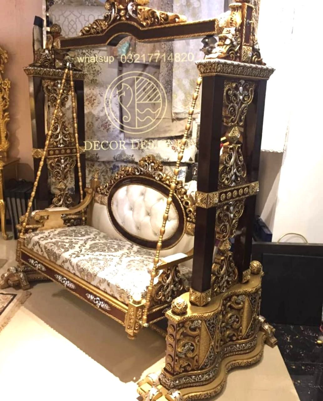 Luxury Chinioti Swing – Wooden Swing Outdoor