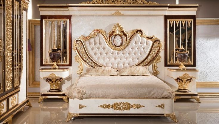 Chinioti Furniture Luxury Solid Wood Bed Frame Premium Bedroom Furniture Pakistan decor designo