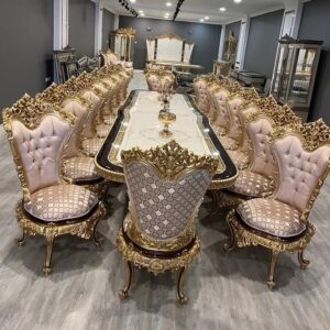Dining Chair Set for 12 Persons in Pakistan | Luxury Wooden Chairs – Decore Designo