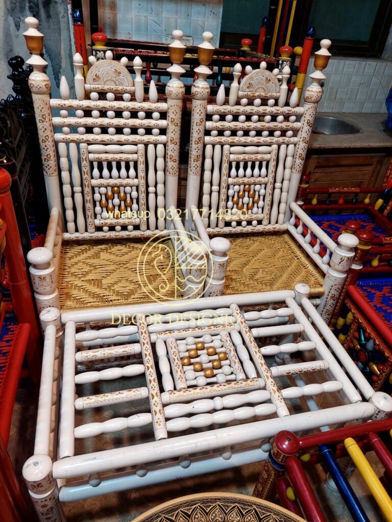 Chinioti Rangla Peera Set Handcrafted Wooden Furniture