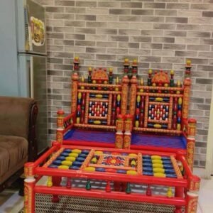 Chinioti Rangla Peera Set Handcrafted Wooden Furniture