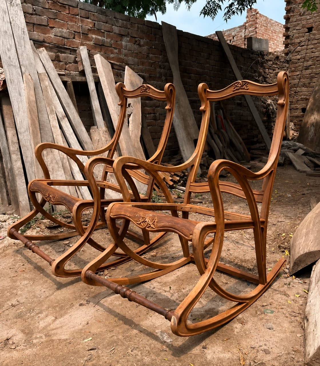 Chinioti Wooden Rocking Chair WR 002 Solid Wood - Image 3