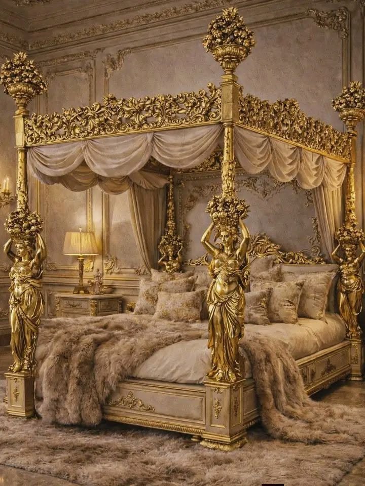 Solid Wood Canopy Bed Luxury Four Poster Design - Image 7