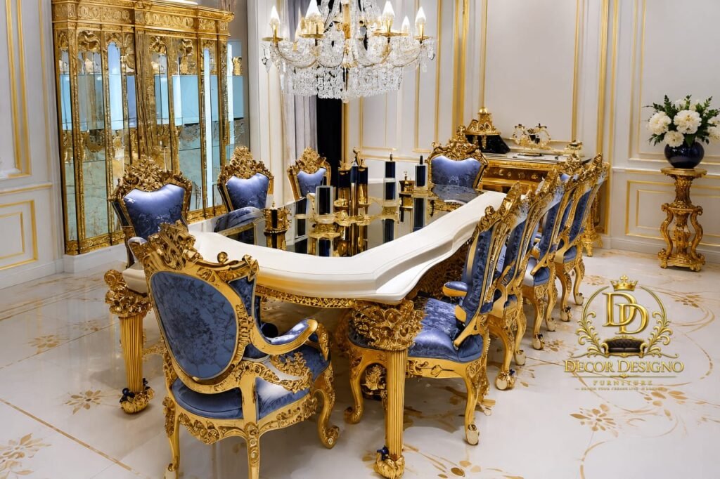 Wooden Dining Table Set of 8 Luxury DT006